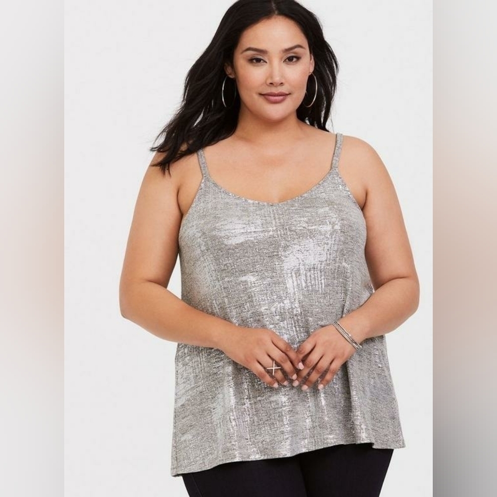 🌻Torrid Foil Hacci Swing Cami, Size 1X